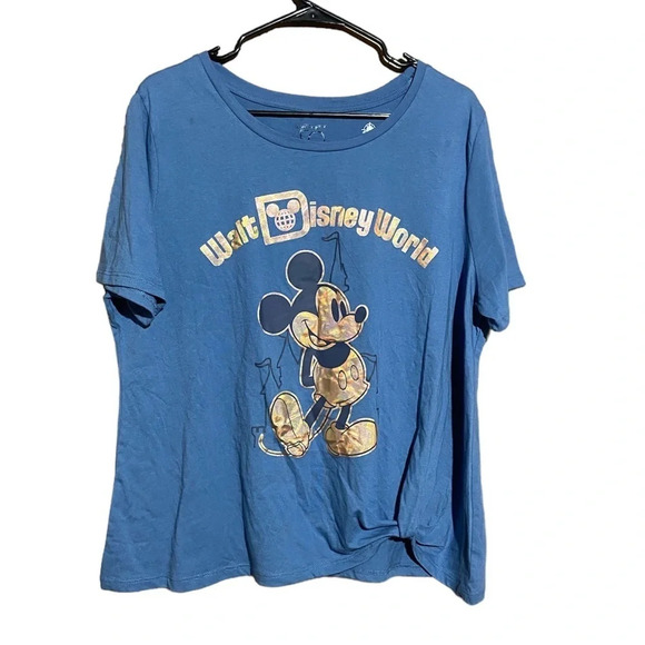 Walt Disney World 50th Anniversary Graphic‎ Tee with front knot Size 1X - Picture 1 of 4
